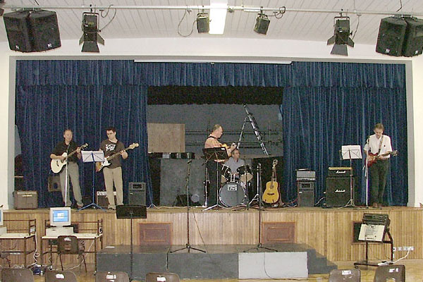 The band warms up