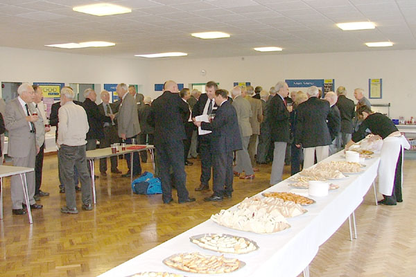The buffet being laid out