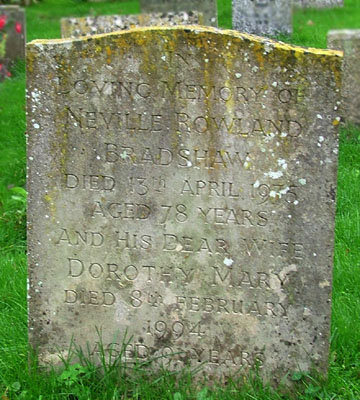 The Bradshaw gravestone