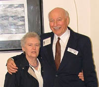 The Suttons standing where the head's door used to be